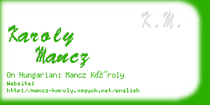 karoly mancz business card